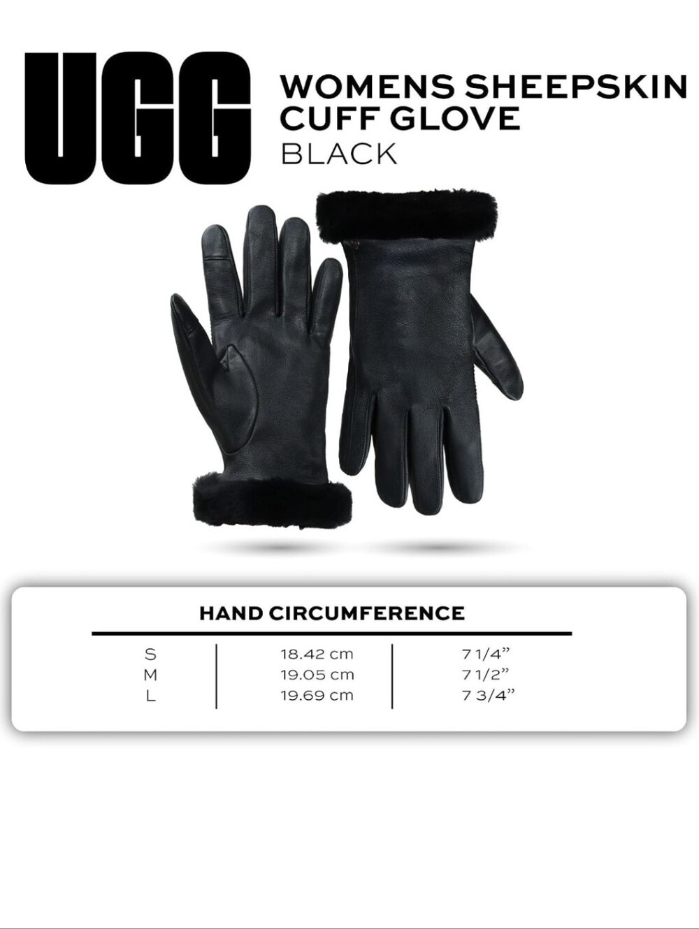 UGG Chestnut Leather Sheepskin Cuffs Lined Women's Vent Gloves NWT - Picture 9 of 10